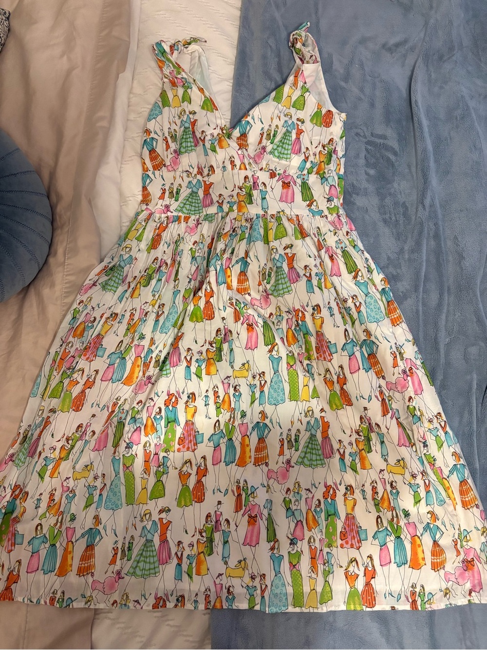 White Multicolor Printed Sundress - Willi Smith